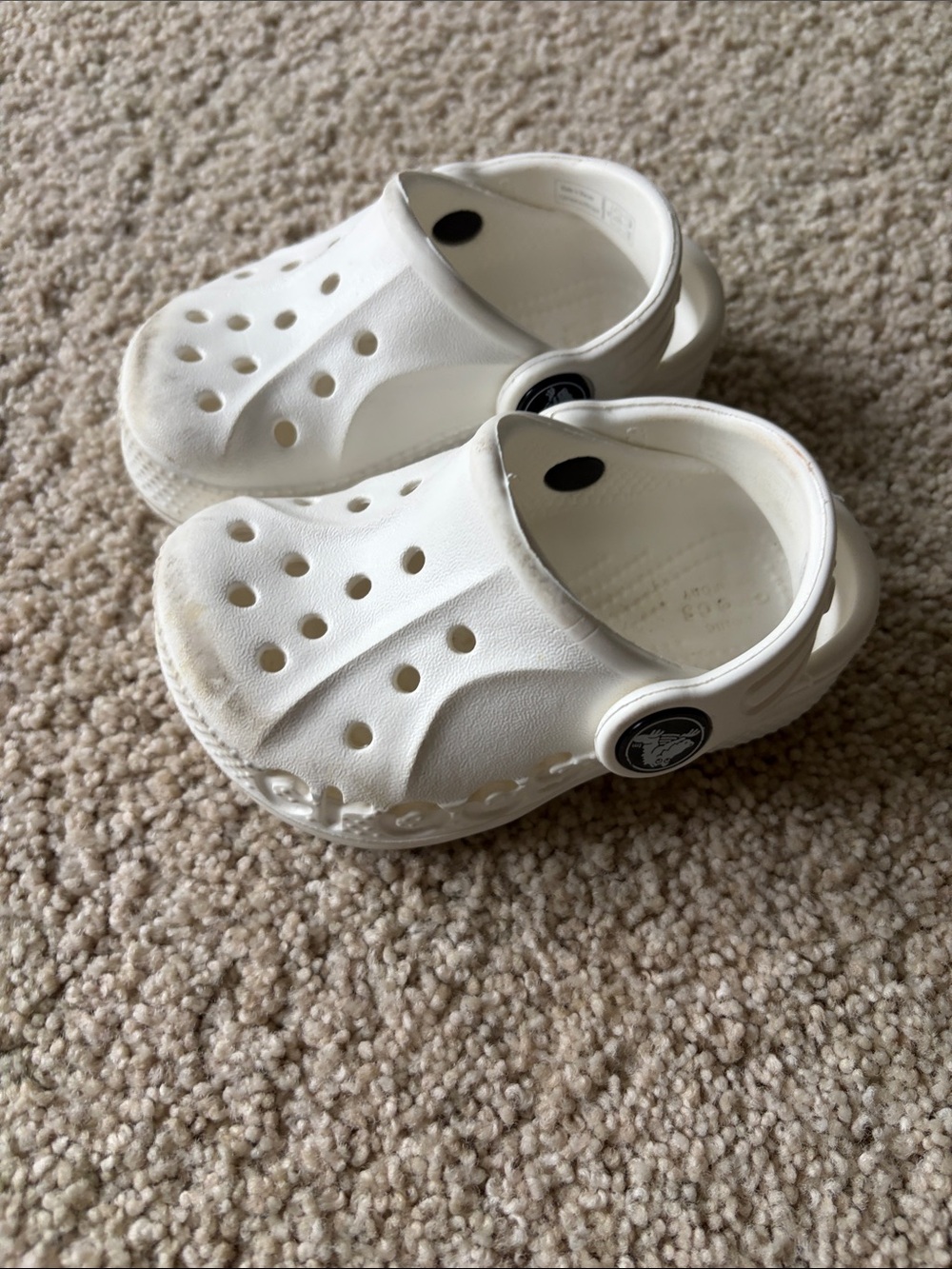 CROCS Kids White Clog Sandals with Heel Strap